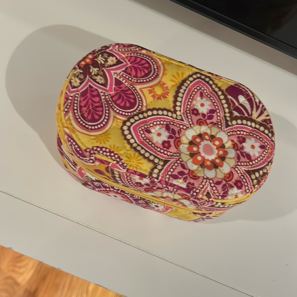 Vera Bradley Jewelry Box Organizer Travel Case  Zip Up euc